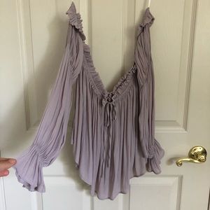 Forever 21 off the shoulder lavender top